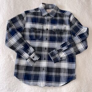 American Eagle Heritage Men's Blue Plaid Flannel Shirt